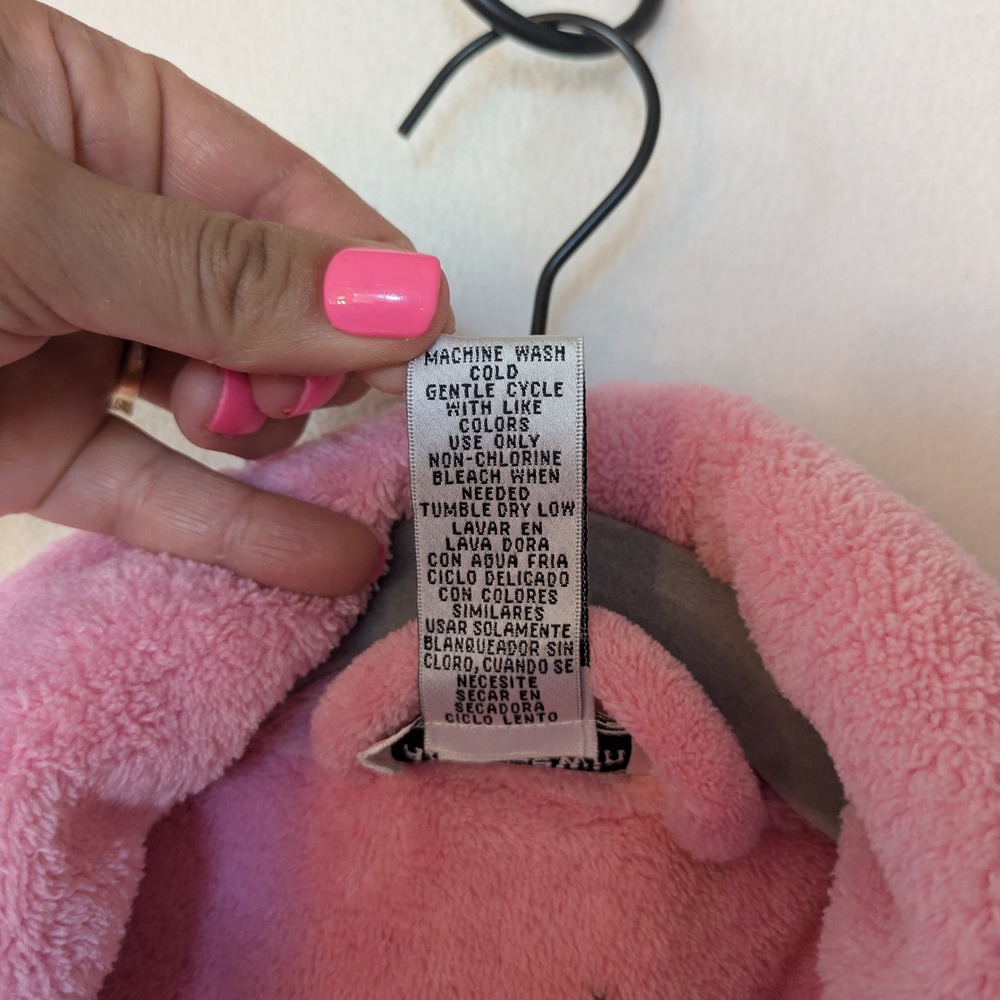 Anne Lewin Pink Fleece Robe Shawl Collar Plush Long Belted Loungewear Large - Picture 8 of 8